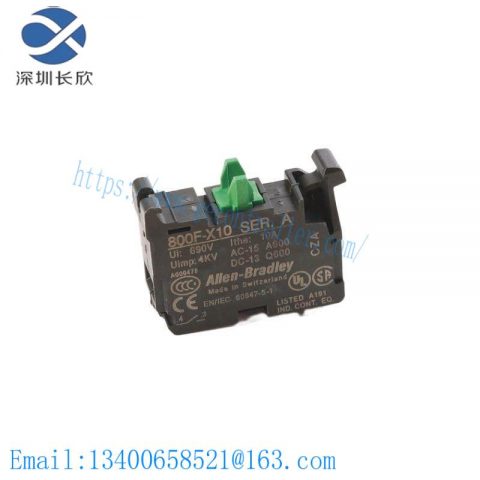 B&R 800F-X10 Contact Block, 22.5mm, Plastic, 1 NO - Industrial Control Module